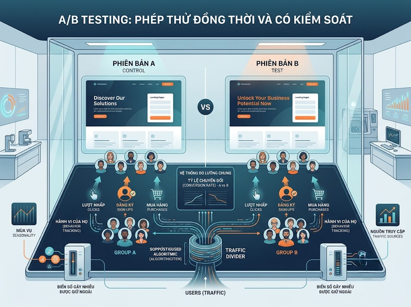 A/B Testing giúp xác định phiên bản Marketing mang lại kết quả tốt hơn