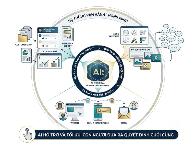 AI trong Branding hỗ trợ nghiên cứu, sáng tạo và cá nhân hóa trải nghiệm