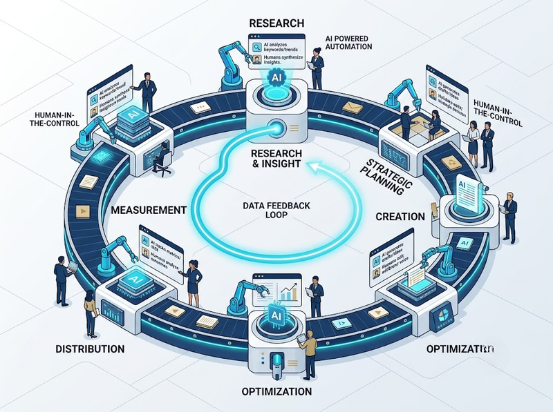 AI trong Content Marketing hỗ trợ nghiên cứu, sản xuất và tối ưu nội dung