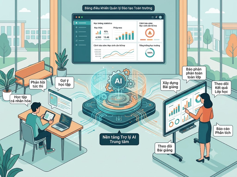 AI trong giáo dục hỗ trợ cá nhân hóa học tập và quản lý đào tạo