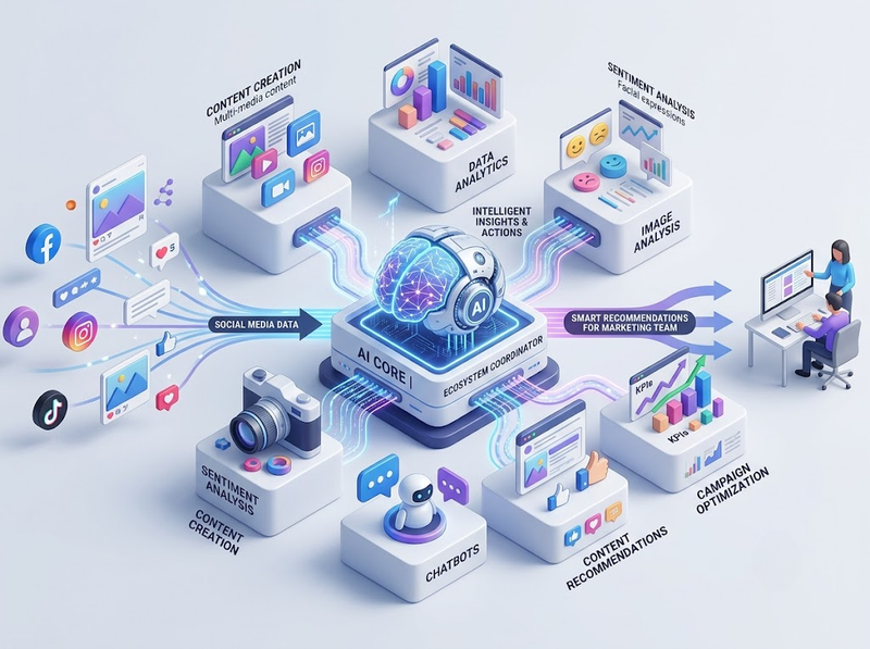 AI trong Social Media Marketing hỗ trợ sáng tạo, phân tích và tối ưu nội dung