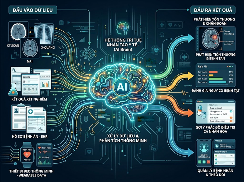 AI trong y tế hỗ trợ phân tích, chẩn đoán và quản lý chăm sóc