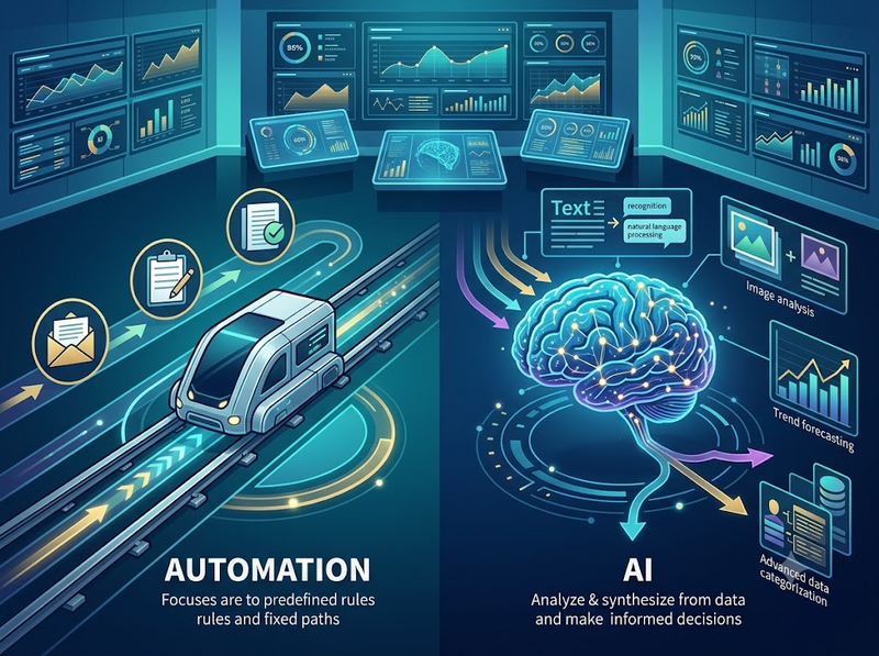 AI và Automation khác nhau về khả năng học hỏi, thích ứng ra sao?