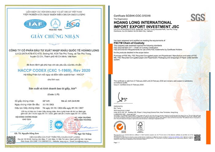 Bao bì Hoàng Long - Giải pháp bao bì carton cho xuất khẩu hàng hóa