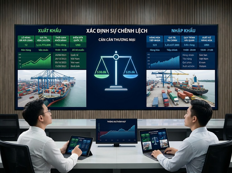 Hiểu cán cân thương mại qua xuất khẩu, nhập khẩu và trạng thái thặng dư