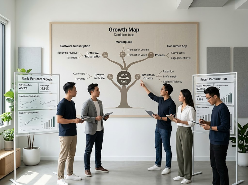 Theo dõi chỉ số tăng trưởng startup theo khách hàng, doanh thu và hiệu suất