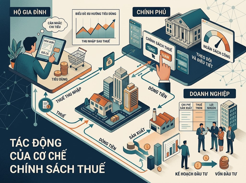 Chính sách thuế ảnh hưởng đến tiêu dùng, đầu tư và phân phối thu nhập