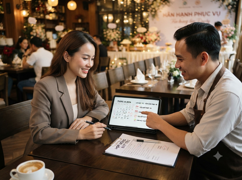 Thời điểm đặt dịch vụ nấu tiệc để đảm bảo lịch phục vụ