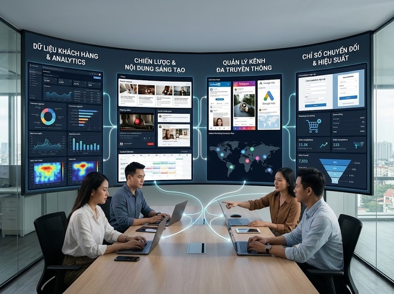 Cách Digital Marketing kết nối dữ liệu, nội dung, kênh và chuyển đổi