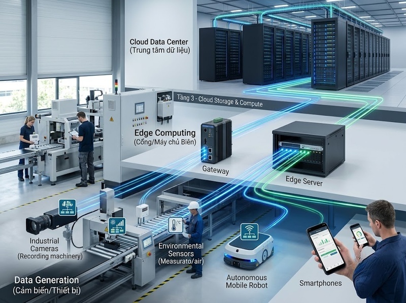 Edge Computing đưa xử lý đến gần thiết bị để giảm độ trễ