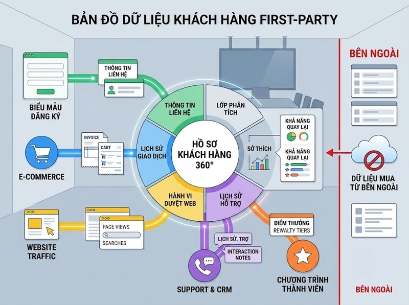 First-party Data hình thành từ tương tác trực tiếp với khách hàng