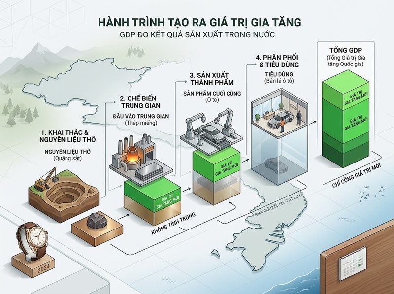 Hiểu GDP là gì qua cách đo quy mô sản xuất trong nước