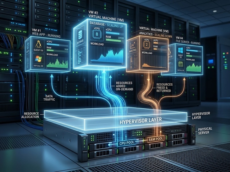 Hiểu IaaS qua máy chủ, lưu trữ và hạ tầng mạng đám mây