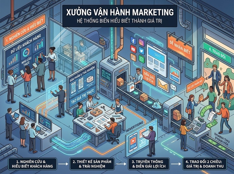 Hiểu marketing qua quá trình tạo, truyền tải và trao đổi giá trị