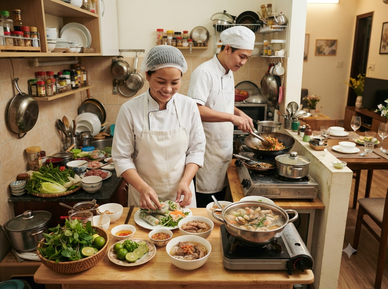 Kinh nghiệm thuê dịch vụ nấu tiệc phù hợp với nhà nhỏ
