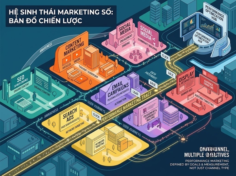 Hai hình thức marketing khác nhau về phạm vi, mục tiêu và đo lường