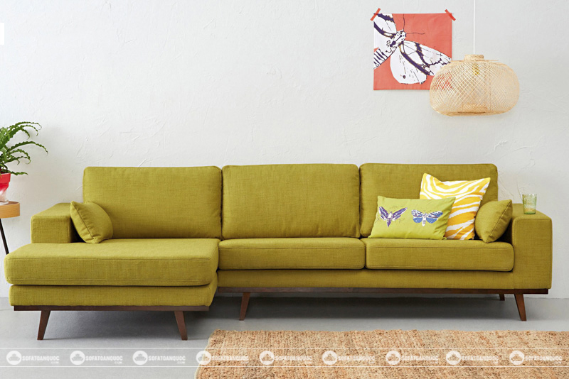 Ấn tượng với sofa giường cho phòng khách màu vàng