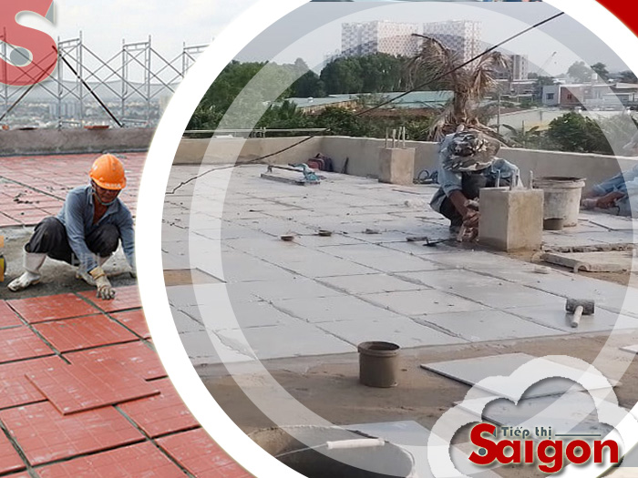 lát gạch chống thấm sân thượng
